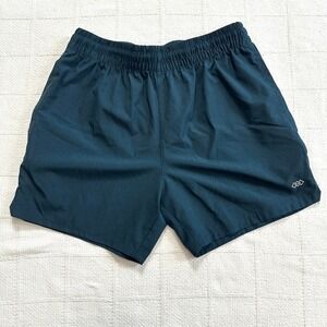 Leg3nd Athletic Running Shorts Medium Teal Blue Zipper Pocket Performance Gym